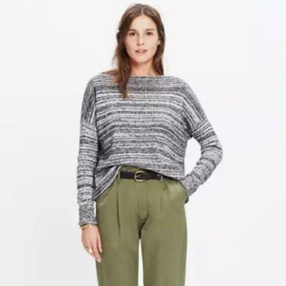MADEWELL Boatneck Threadmix Marled Grey Sweater. Mohair yak. medium. - Picture 1 of 12
